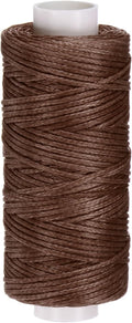 uxcell Leather Sewing Waxed Thread, 55 Yards / 50m 0.8mm 150D Flat Polyester All-Purpose Threads for Leather Crafts, Bookbinding, Dark Brown
