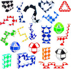24 Pack 24 Blocks Fidget Snake Cube, Mini Snake Ruler Twist Puzzle Toys for Kids Party Bag Fillers, Party Favors Supplies, Fidget Sensory Toys, Random Color