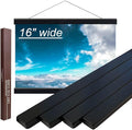 16" Sturdy Magnetic Poster Hanger Frame,Wooden Poster Frame 16x20 16x22 16x24, Solid Teak Wood, Strong Magnets for Easy Hanging Posters, Pictures, Canvas Scroll (16 Inch/40.6cm, Black)