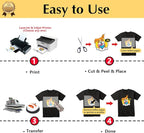 TransOurDream Tru-Heat Transfer Paper for Inkjet & Laserjet Printer (Dark 3.0, 15 Sheets 8.5x11") Printable HTV Heat Transfer Vinyl for T Shirts Iron on Transfers for Dark Fabric (TRANS-D3-15-3)