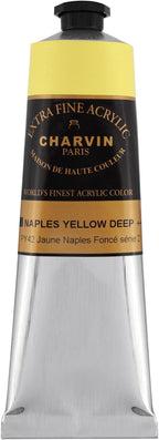 Charvin Extra Fine Professional Artist Acrylic Paint Colors, Nature Themed Hues, 150ml Naples Yellow Deep
