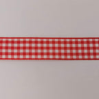 Red and White 100% Polyester Gingham Ribbon 25 Yards Each Roll (5/8", red)
