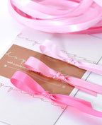 1/4" x 100 Yards Light Pink Polyester Satin Ribbon Single Faced Bulk Fabric Ribbons for Gift Wrapping, Crafting and DIY Projects, Hair Accessories, Tiny Bows