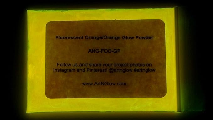 Glow in The Dark Pigment Powder - Neutral and Fluorescent Color for Art Painting, Fine Art, Nail Art Paint, and DIY Crafts - Long Lasting 10+ Color Options - Fluorescent Orange - (30 Grams/1 Ounce)