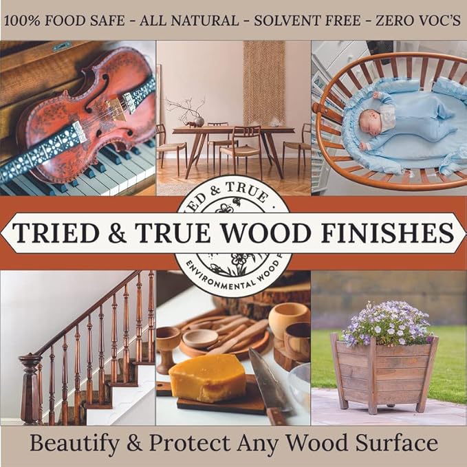 Tried & True Superior Varnish Oil Wood Finish, Quart - Natural Pine Resin & Linseed Oil, Ideal for Interior Furniture, Tables, Countertops - Non-Toxic, Scratch Resistant & Durable