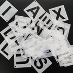 4 in Alphabet Number Stencils for Painting, 42 Pcs Reusable Letter Stencils for DIY Project Art Craft Spray Painting Templates Interlocking Stencil Kits for Wood Signs, Wall Art