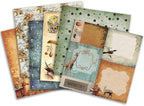 Vintage 6x6 Inch Scrapbook Paper Pad, Single-Sided 12 Unique Nature Designs, Ideal for DIY Crafting, Card Making and Journaling - 24 Sheets