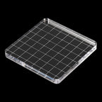 PATIKIL 3" x 3" Acrylic Stamp Block, 2 Pack Clear Stamping Block with Grid Lines Decorative Mounting Blocks Square for Scrapbooking DIY Crafts Card Making