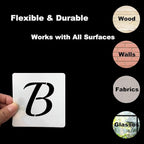 1.5 Inch Alphabet Letter Stencils for Painting - 70 Pack Letter and Number Stencil Templates with Signs for Painting on Wood, Reusable Cursive Letters Stencils for Chalkboard Wood Signs & Wall Art