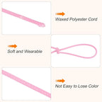 MECCANIXITY Waxed Cord 2.5mm Waxed Polyester Cord 87 Yard Wax String for Bracelet Making, Necklaces, Beading, Jewelry Making and DIY Crafts(Dark Pink)