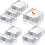 Remerry 8 Pieces Acrylic Display Block 2 x 2 x 1 Inch Clear Polished Acrylic Square Display Cube Block Stand Holder for Rings Jewelry Ornaments
