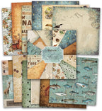 Vintage 6x6 Inch Scrapbook Paper Pad, Single-Sided 12 Unique Nature Designs, Ideal for DIY Crafting, Card Making and Journaling - 24 Sheets