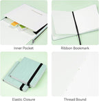 Lightwish Square Watercolor Journal,100% Cotton,300gsm/140lb,Acid-Free,24 Sheets Hot Press Watecolor Sketchbook for Artists Adults Students,4.7 * 4.7 Inches(Light Green)