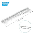 PATIKIL 26 Gauge 16" Floral Stem Wire, 100 Pcs Paper Wrapped Iron Artificial Flower Stem Accessories for DIY Bouquet Stem and Craft Decoration, Silver