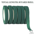 6 Roll Floral Tape 1/2inch Flower Tape Dark Green, Floral Tapes for Bouquet Stem Wrapping and Floral Crafts, Wedding Bouquet