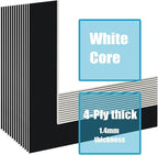 Egofine 8x10 Black Picture Mats Pack of 11, Frame Mattes for 5x7 Pictures, Acid Free, 1.2mm Thickness, with Core Bevel Cut