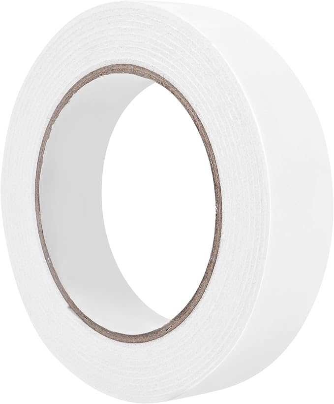 ToLanbbt Double Sided Foam Tape 1In x 10FT, Mounting Tape Heavy Duty, Strong Adhesive Weatherproof Seal Strips for DIY Craft Picture Poster, Car & Gap Filling Mountings, Home Office Decor (White)