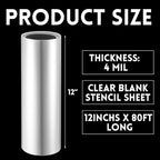 Frienda 12 Inches x 80 ft Rolls 4 Mil Blank Stencil Sheets Acetate Sheets Clear Template Material Reusable Acetate Roll for Crafts Stencil Paper Vinyl for Cutting Machines(Clear)