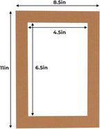 5x7 Mat for 8.5x11 Frame - Precut Mat Board Acid-Free Brown 5x7 Photo Matte Made to Fit a 8.5x11 Picture Frame, Premium Matboard for Family Photos, Show Kits, Art, Picture Framing, Pack of 25 Mats