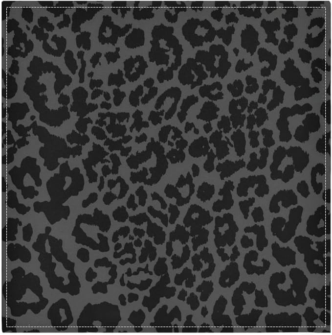 ALAZA Dark Gray Cheetah Leopard Print Cloth Napkins Set of 1, 20x20 Inch Washable and Reusable Napkin for Decoupage Dinner Party Everyday Use