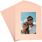 uxcell 10Pcs Picture Mats, 8 x 10 Mat Board Center for 5 x 7 Pictures Acid Free White Core Bevel Cut Frame Mattes for Display Art Measuring, Lotus Root