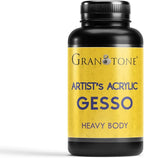 GRANOTONE Acrylic Gesso Water Base | Matte Finish | Interior/Exterior Use | Long Lasting For Acrylic Painting | Non-Toxic Universal Gesso Finish Primer, Black