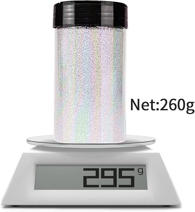 High Capacity 260g Iridescent Fine Glitter,Shaker Bottle Fine Glitter for Epoxy Resin DIY Craft,Rainbow Fine Glitter for Nail Art Face Body Glitter Tumbler Making (IRI Pink White)