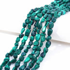 Malachite Pebble Nugget Oval Free Tumbled Stone 6-8mm Natural Gemstone Loose Beads Approx 15.5 inch for DIY Jewelry Making