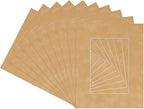 Pack of TEN 11x14 Mats Bevel Cut for 8.5x11 Photos - Acid Free Beige Suede Precut Matboards For Pictures, Photos, Framing - 4-ply Thickness