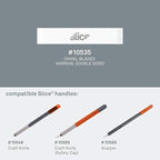 Slice 10535-CS Narrow Chisel Blades, Double Sided, Ceramic Blade Lasts 11x Longer Than Metal, Finger Friendly Edge, 24 Blades, White