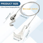 uxcell 2Pcs Picture Hanging Wire Kit, 1 m x 1.5 mm Heavy Duty Picture Hangers Adjustable Wire Rope with S-Hooks and Loop, Load 35kg/77.1 lbs for Hanging Mirrors Light Lamp Artwork