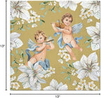 20-ct 13x13 Christmas Paper Decoupage Napkins, 3-Ply Servilletas Tissue Napkin for Dinner and Parties, Disposable Napkins (Angel Flower)