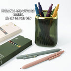 12 Pcs Gel Pens 0.5mm Quick Dry Black Ink Pens Fine Point Smooth Writing Pens, Cute Office and School Supplies Gifts for Women Teacher Students (12 Pcs Morandi and Vintage Gold)