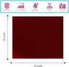 Sheet Metallic Foil Heat Transfer Vinyl Wine red, 12*10*12PCS Bundle Chrome HTV Pack inVibrant Colors for Stunning T-Shirt Designs! Perfect for DIY heat transfer vinyl (Wine red, 12*10*10PCS)