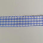 Light Blue Gingham Plaid Checked Ribbon 25 Yard Each Roll 100% Polyester (5/8", Light Blue)