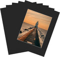 ZBEIVAN 11x14 Black Picture Mats with Core Bevel Cut Frame Mattes for 8x10 Pictures - Pack of 5