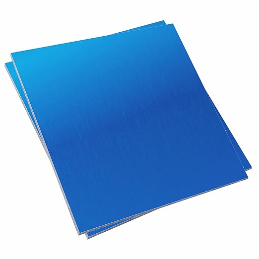 2 Pieces 6061 T651 Aluminum Sheet Metal 6 x 6 x 0.04(18Gauge) Inch Thickness Rectangle Metal Plate, 1mm Aluminum Sheet, Plate for Crafting, Industry