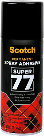 Scotch Super 77 Multipurpose Adhesive Spray, Bonds to Fabric, Cardboard, Plastic, Metal, Wood, Felt, and More, 10.7 Ounces (7716)