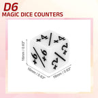 uxcell 24Pcs Magic Dice Counters, Acrylic D6 Life Token Dice Set with Pouch for Standard Cards Gaming Accessories, White