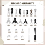 250Pcs Zipper Replacement Zipper Repair Fix Kit Zipper Slider Set for Fixing Luggage Bags, Coats, Jean, Jackets, Tents