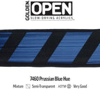 OPEN Slow-Drying Acrylics by GOLDEN, Prussian Blue Hue, 5 fl oz. tube, Professional Acrylic Paint, Semi-Transparent