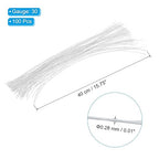 PATIKIL 30 Gauge 16" Floral Stem Wire, 100 Pcs Paper Wrapped Iron Artificial Flower Stem Accessories for DIY Bouquet Stem and Craft Decoration, White