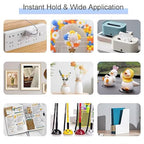 1000 Pcs False Tip Double Sided Adhesive Dots, 8mm/0.31" Pre-Cut Removable Round Putty, Waterproof Tapes No Trace Sticky Putty for Nail Art Holder and Festival Decoration
