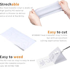 HTVRONT White HTV Heat Transfer Vinyl Bundle: 24 Pack 12"x12" Iron on Vinyl Sheets for T-Shirt (1 PTFE Sheet Included), PU HTV Easy to Cut & Weed for Heat Design