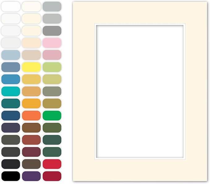 Poster Master Ivory Matboard – 4-Ply Acid-Free Picture Mat Board with 45° Beveled Cut, Made in USA, Custom Cut to Any Size, 1/16" Thickness for Framing & Displays