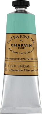 Charvin Extra Fine Oil Paint, Viridian Light 60 ml - Triple-Milled, Rich Texture, Poppy Oil-Based, Light-Fast, Handmade, Archival Quality