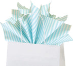 Flexicore Packaging Azure Pin Stripe Print Gift Wrap Tissue Paper Size: 15 Inch X 20 Inch | Count: 10 Sheets | Color: Azure Pin Stripe