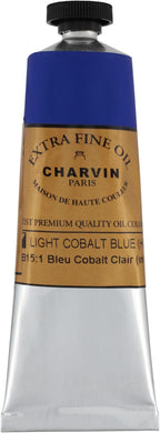 Charvin Extra Fine Oil Paint, Cobalt Blue Light Hue 60 ml - Triple-Milled, Rich Texture, Poppy Oil-Based, Light-Fast, Handmade, Archival Quality