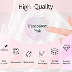 Transparent Thermal Labels Stickers 1.5 Inch, Clear Waterproof Direct Thermal Labels Stickers Self-Adhesive, Perforation Line Design (350 Pcs, Holographic Pink)