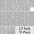 2.5 Inch Alphabet Letter Stencils for Painting - 70 Pack Letter and Number Stencil Templates with Signs for Painting on Wood, Reusable Letters and Numbers Stencils for Chalkboard Wood Signs & Wall Art